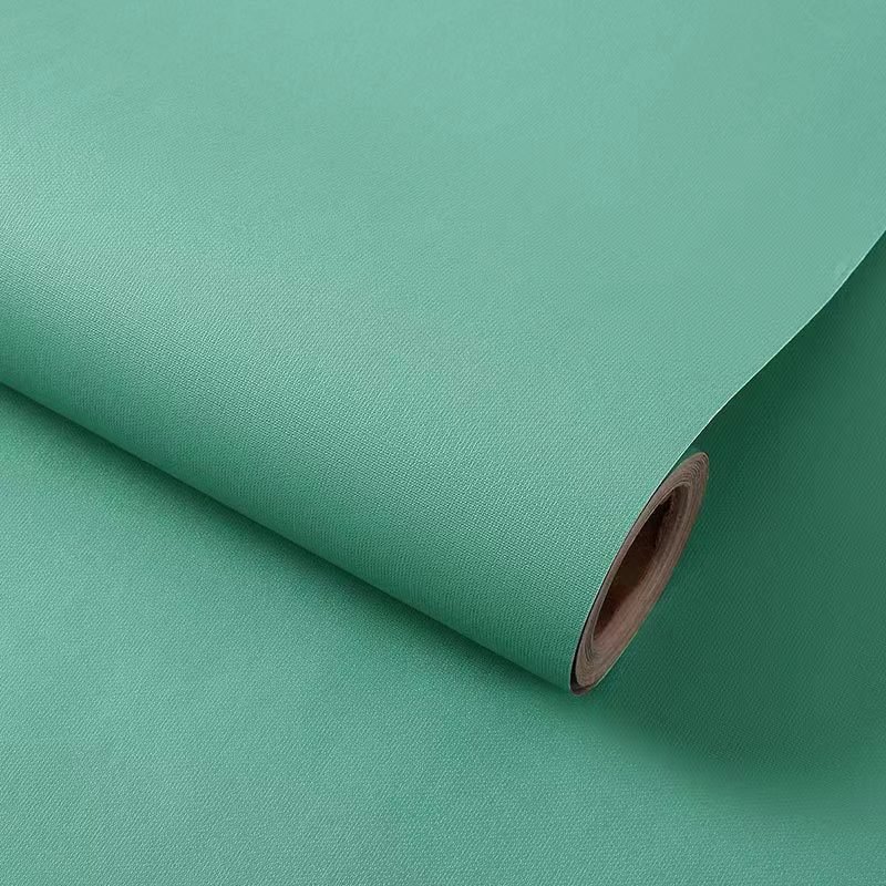 Bufu Green Colors Eco-Friendly PVC Wallpaper Pure Color For Bedroom Living Room Waterproof WallPapers