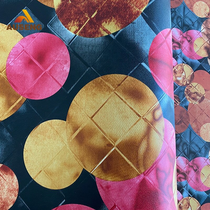 Artistic Design Waterproof Colorful Tie-Dye Geometric Patchwork Circle Pattern Glorry Pvc Wallpaper Rolls