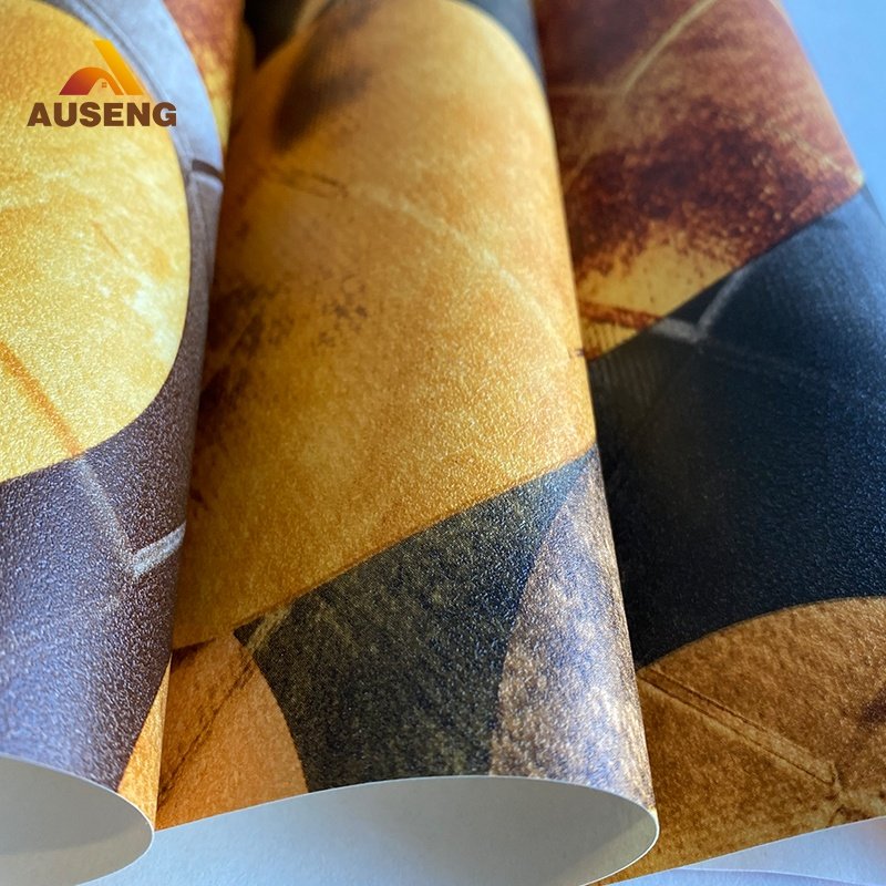 Artistic Design Waterproof Colorful Tie-Dye Geometric Patchwork Circle Pattern Glorry Pvc Wallpaper Rolls