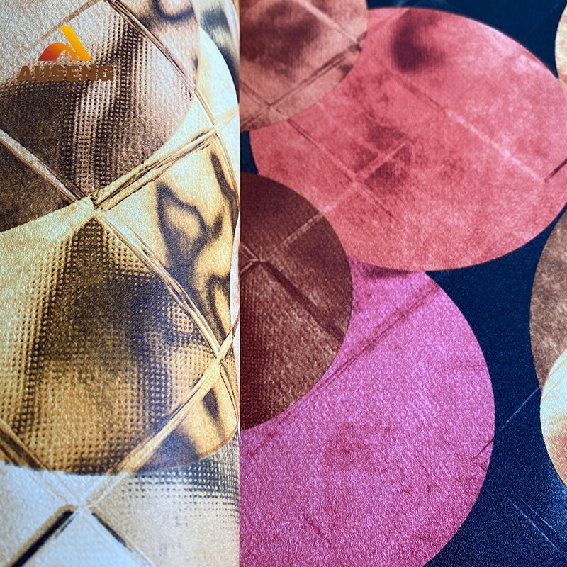 Artistic Design Waterproof Colorful Tie-Dye Geometric Patchwork Circle Pattern Glorry Pvc Wallpaper Rolls