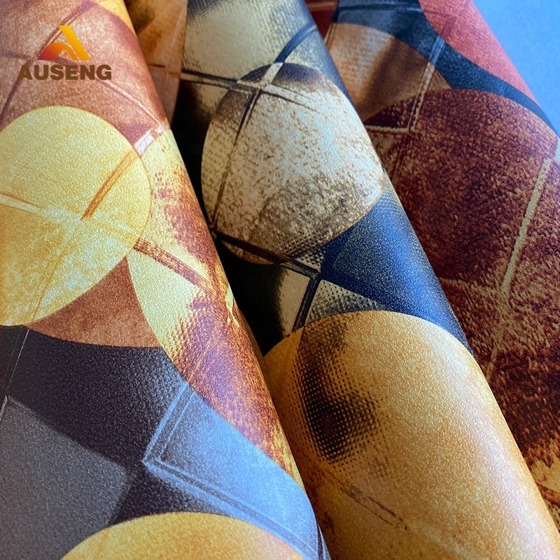 Artistic Design Waterproof Colorful Tie-Dye Geometric Patchwork Circle Pattern Glorry Pvc Wallpaper Rolls