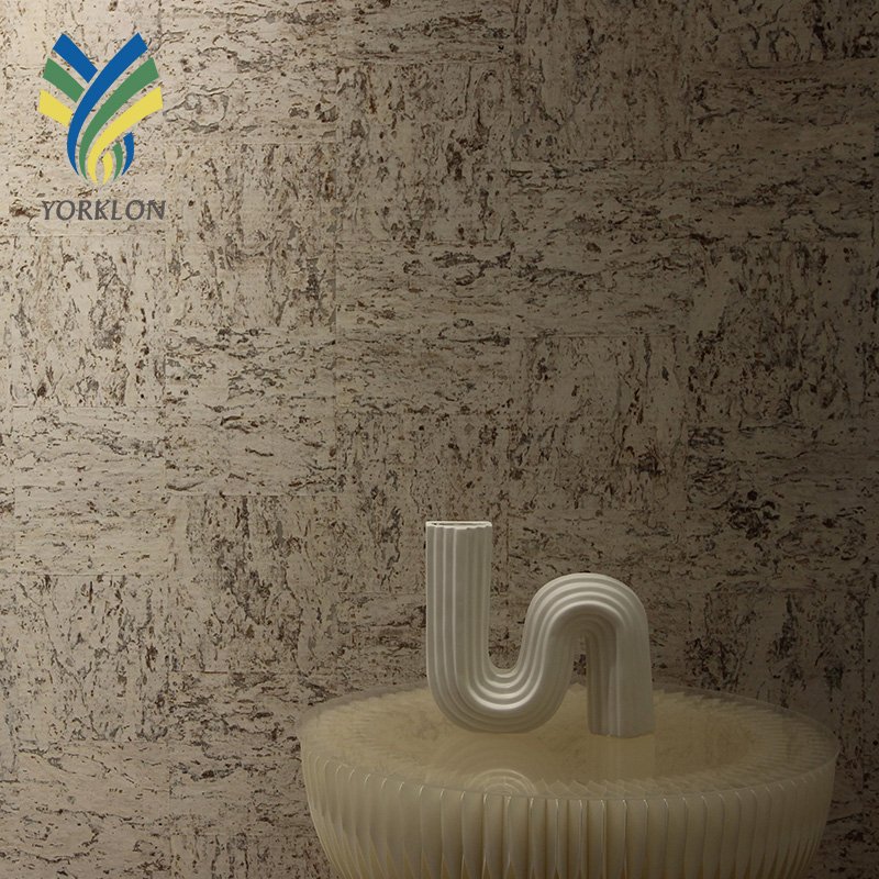 N168 Modern Luxury Wall paper Nature Wood Metallic Cork Grasscloth Wallpaper