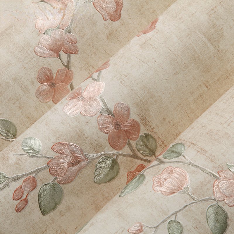 Roll Paper Green Leaf 3d Floral Wallpaper Bedroom Living Room Wall Decor Non Woven Fabric Wall Papers for Furniture