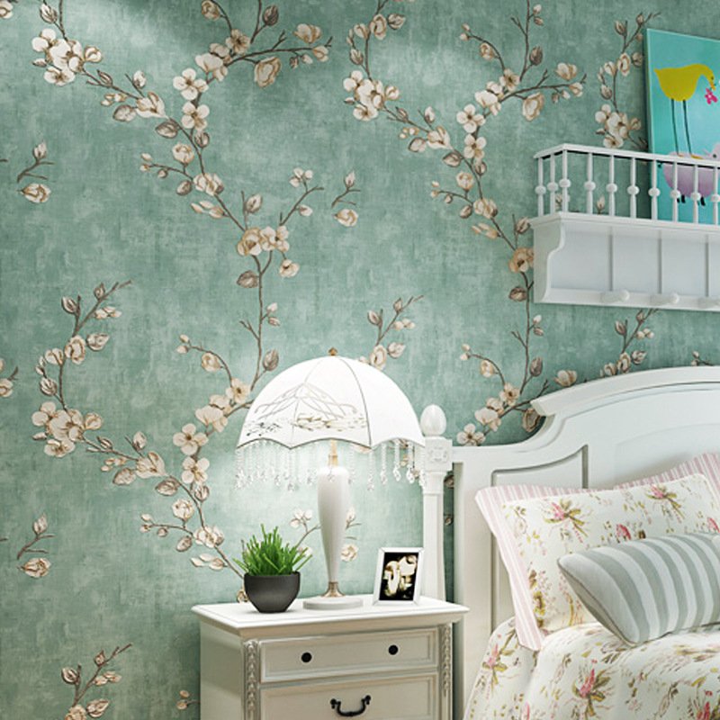 Roll Paper Green Leaf 3d Floral Wallpaper Bedroom Living Room Wall Decor Non Woven Fabric Wall Papers for Furniture