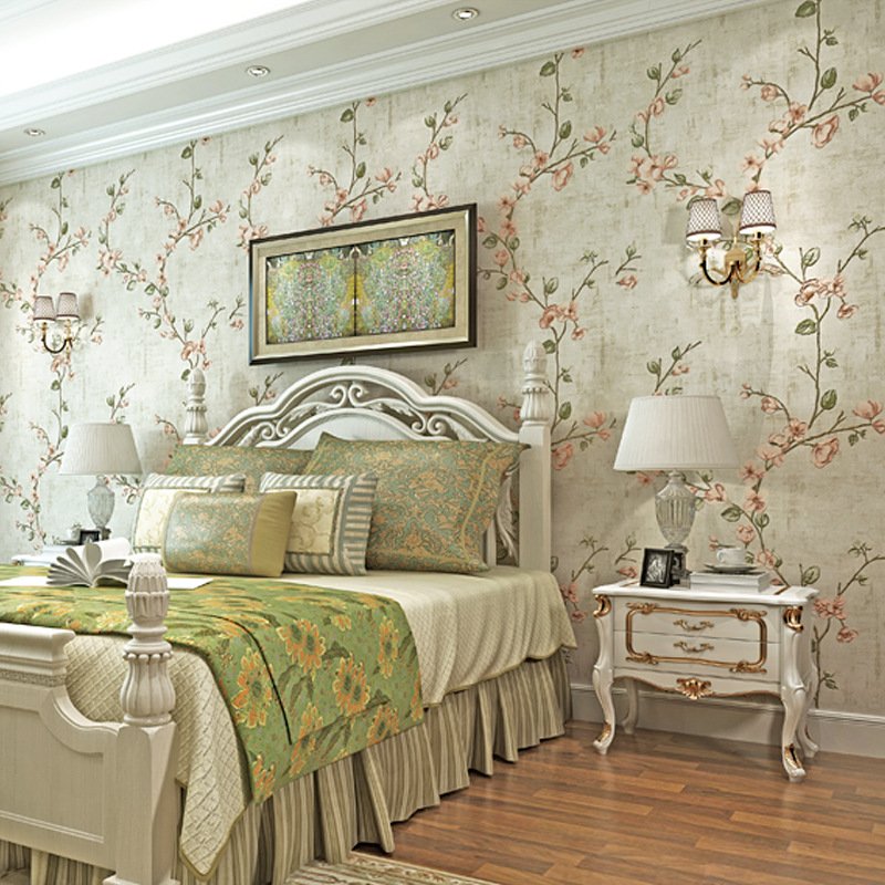 Roll Paper Green Leaf 3d Floral Wallpaper Bedroom Living Room Wall Decor Non Woven Fabric Wall Papers for Furniture