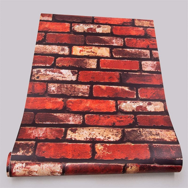 Europe Hot Sale best quality new product latest design pvc 3d brick wallpaper