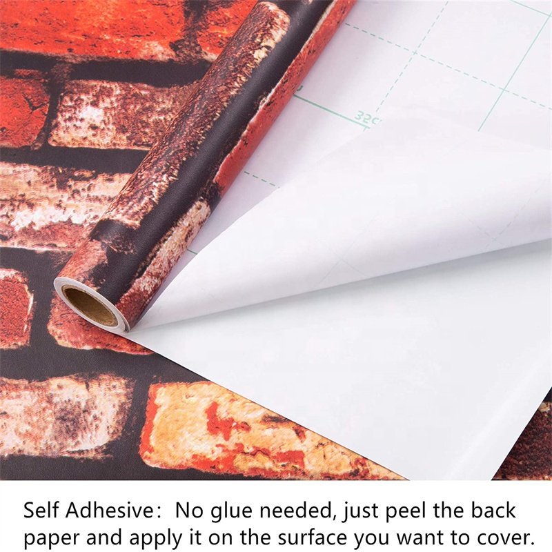 Europe Hot Sale best quality new product latest design pvc 3d brick wallpaper
