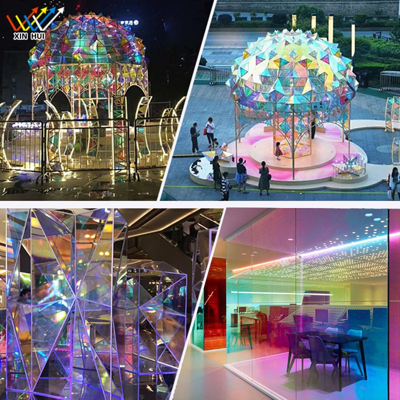 Chameleon Rainbow Blaze Solar Tint Film Building Decorative Dichroic Color Dichroic Glass Film1.38*30M/Roll