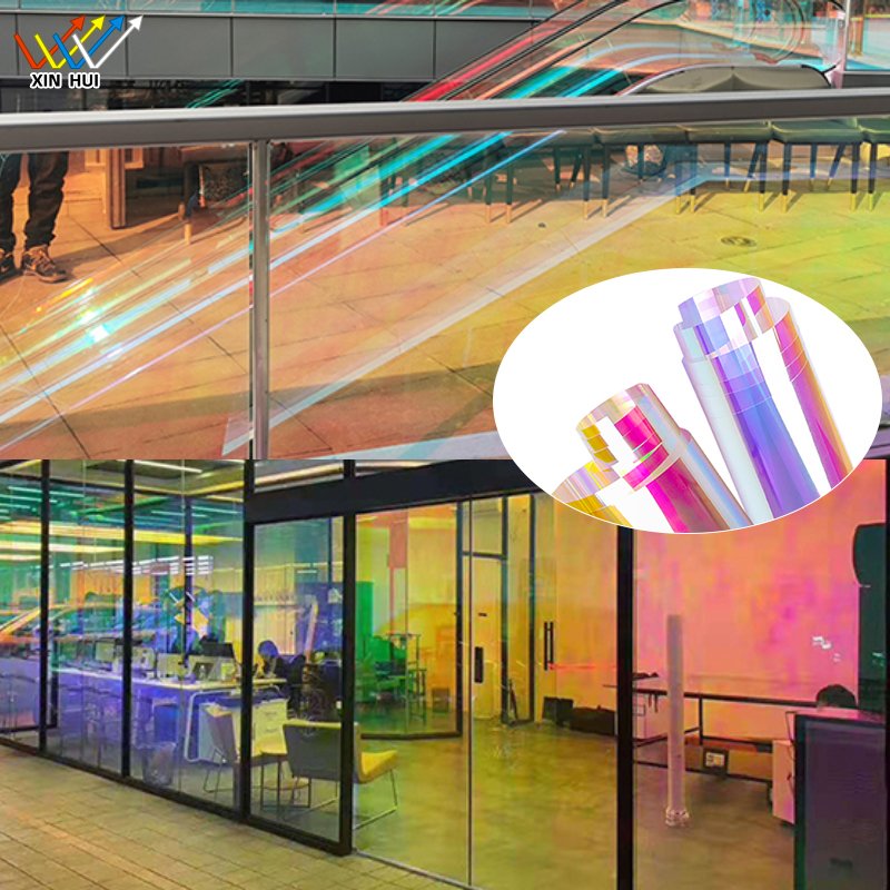 Chameleon Rainbow Blaze Solar Tint Film Building Decorative Dichroic Color Dichroic Glass Film1.38*30M/Roll