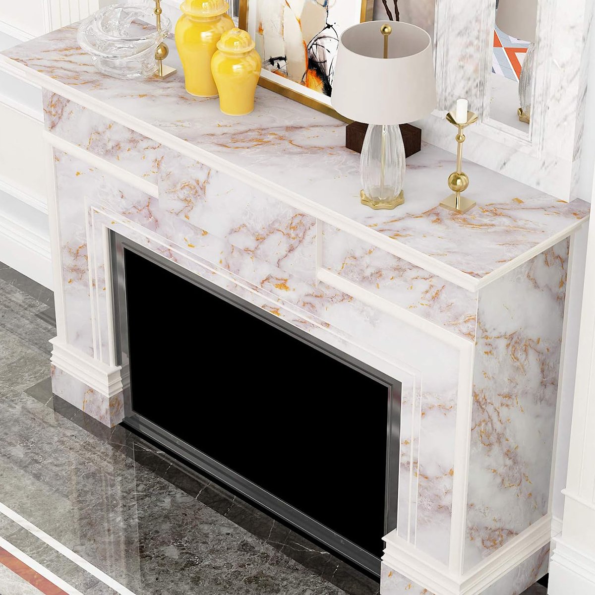Self adhesive, easy to clean, waterproof, retro matte jade and marble patterned background wallpaper, home wallpaper