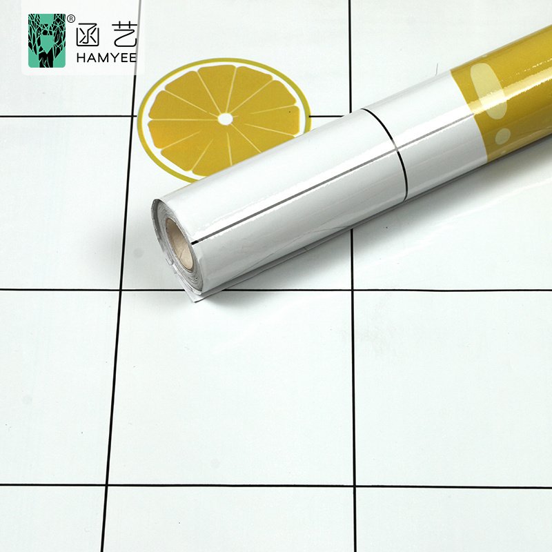 Heat resistant aluminum foil wallpaper lemon fruits print wallpaper 3d home decoration for kitchen