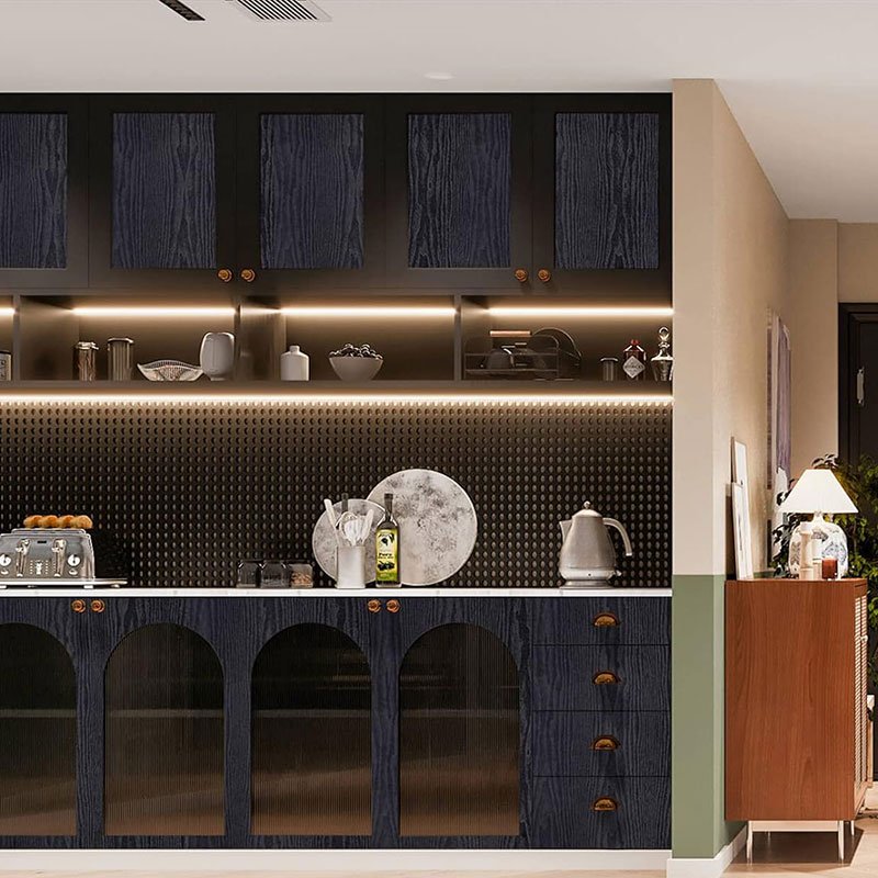 Removable 3d wood Textured contact paper peel and stick waterproof self adhesive black wallpaper roll for kitchen countertop
