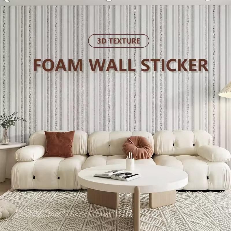 3D foam wallpaper roll panels interior papel tapiz para pared 3d wall panel adhesive wall wallpaper paneles de pared 3d