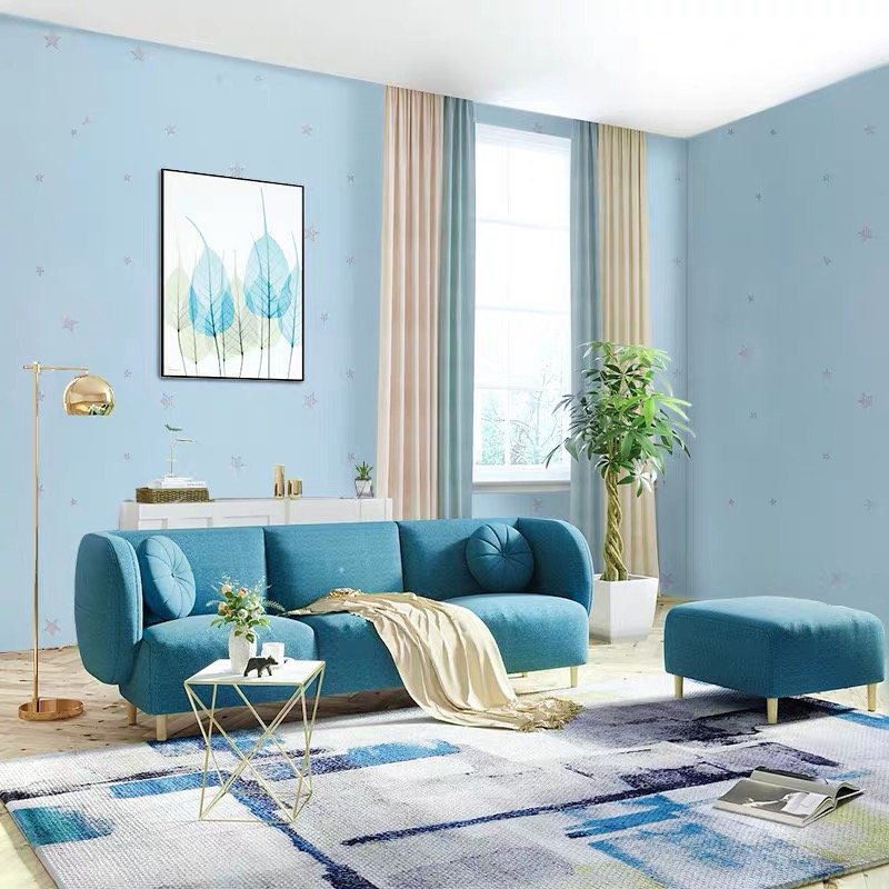 Popular New Modern Design Wall Paper Star PVC Wallpaper for Children Room Decorative