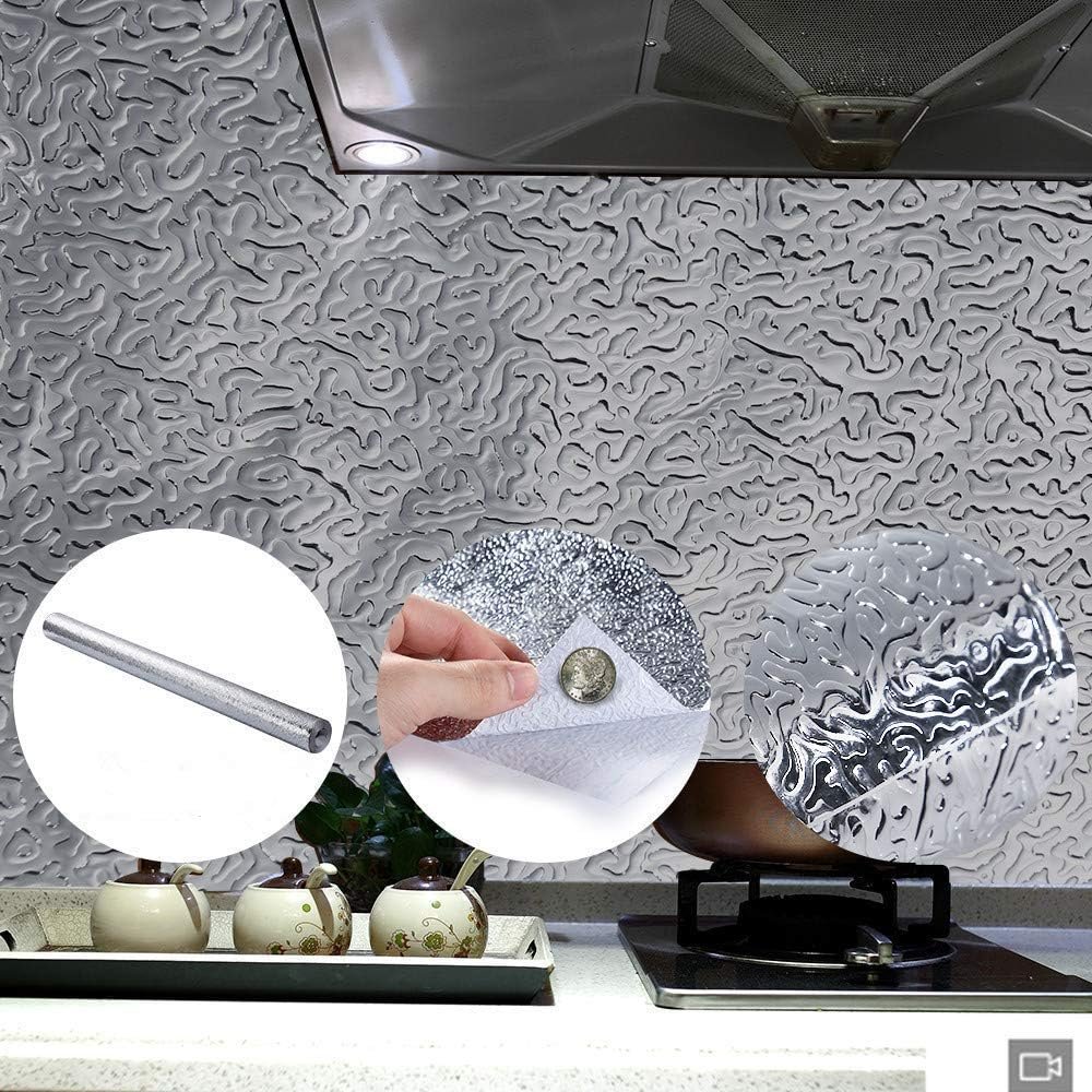 ORON DECO Hot Selling Kitchen Wallpaper Stickers Self Adhesive PVC Vinyl Kitchen Aluminum Foil Stickers Oil Proof Waterproof