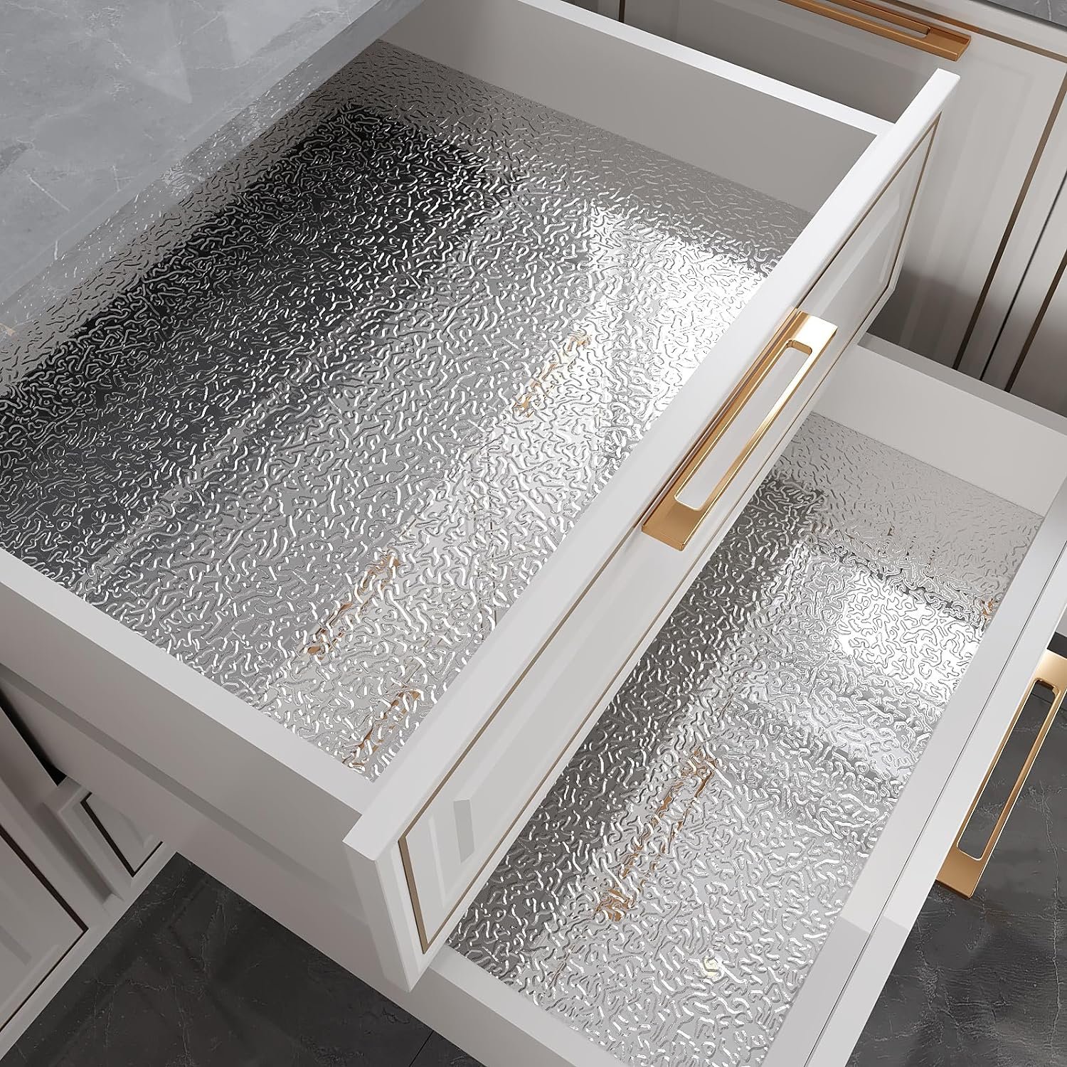 ORON DECO Hot Selling Kitchen Wallpaper Stickers Self Adhesive PVC Vinyl Kitchen Aluminum Foil Stickers Oil Proof Waterproof