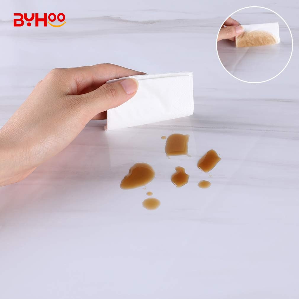 Thicken White Marble Texture Self Adhesive Wallpaper Roll Waterproof, Oilproof Furniture Sticker DIY Wall Sticker