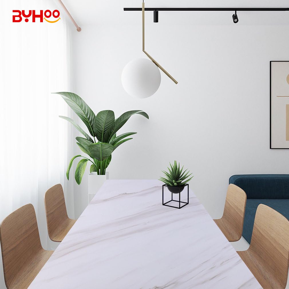Thicken White Marble Texture Self Adhesive Wallpaper Roll Waterproof, Oilproof Furniture Sticker DIY Wall Sticker