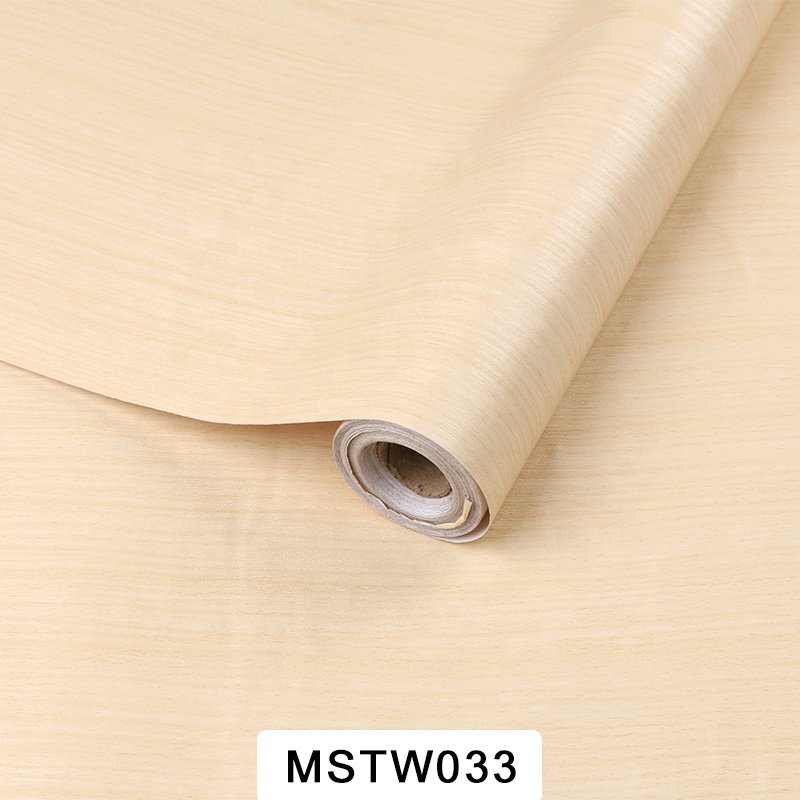 European style wood grain self-adhesive PVC waterproof wallpaper beautiful bedroom decoration