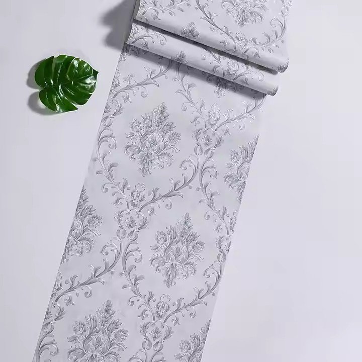 Deep Lake Blue 3D European Embossed Wallpaper Bedroom Living Room Hotel Luxury Fashion Damascus Wallpaper