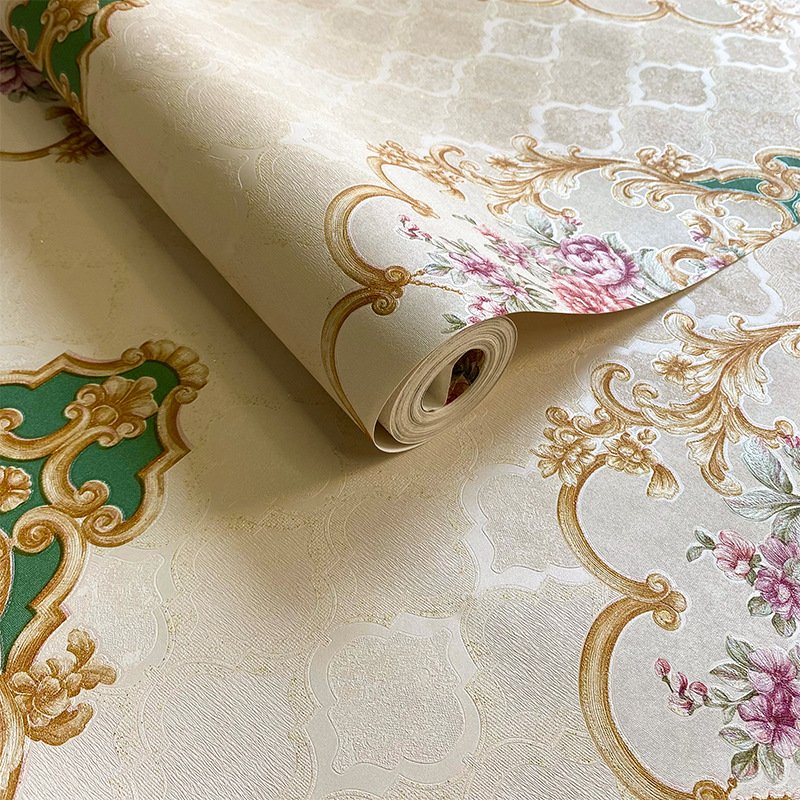 modern luxury 3d embroidered wall cloth wallpaper durable floral design for home bedroom decoration