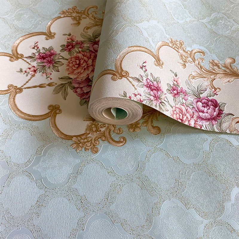 modern luxury 3d embroidered wall cloth wallpaper durable floral design for home bedroom decoration