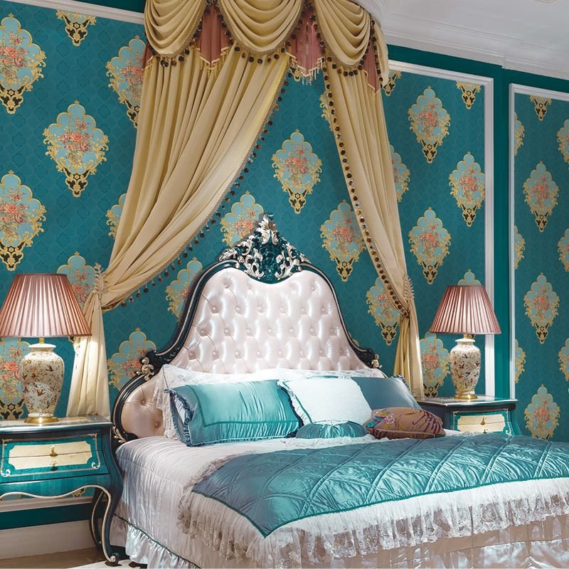 modern luxury 3d embroidered wall cloth wallpaper durable floral design for home bedroom decoration