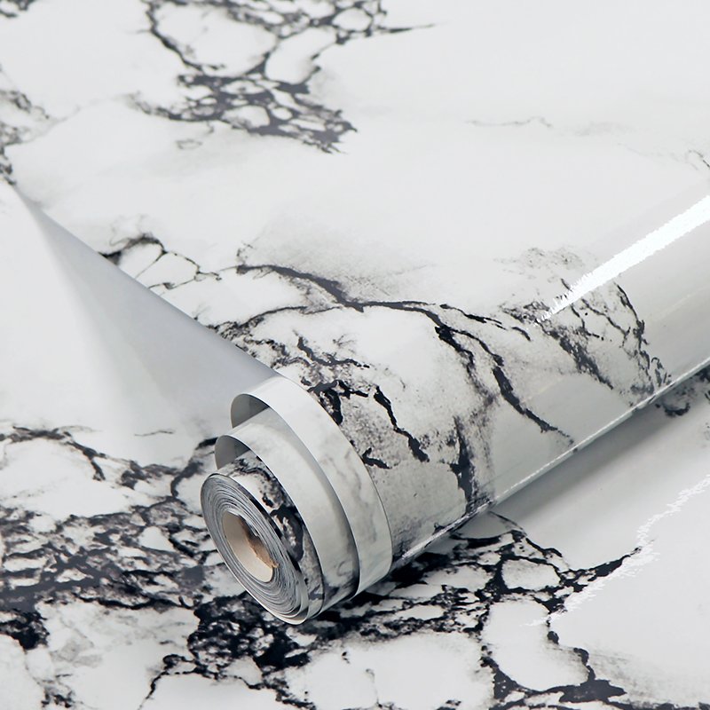 High Glossy self adhesive wallpaper alternative marble Wall Sticker contact paper for Home Decoration