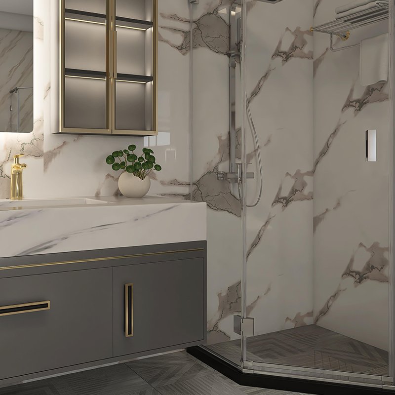 High Glossy self adhesive wallpaper alternative marble Wall Sticker contact paper for Home Decoration