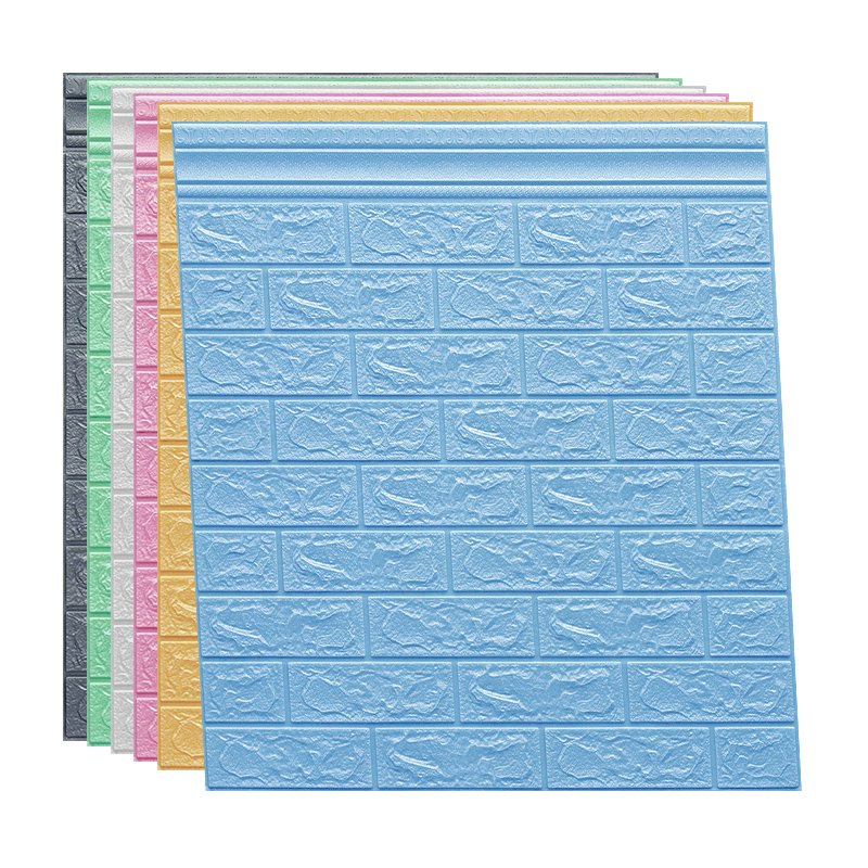Peel and Stick Embossed Texture Wall Panels Waterproof Soft Anti-collision Wall Stickers for Home Decor