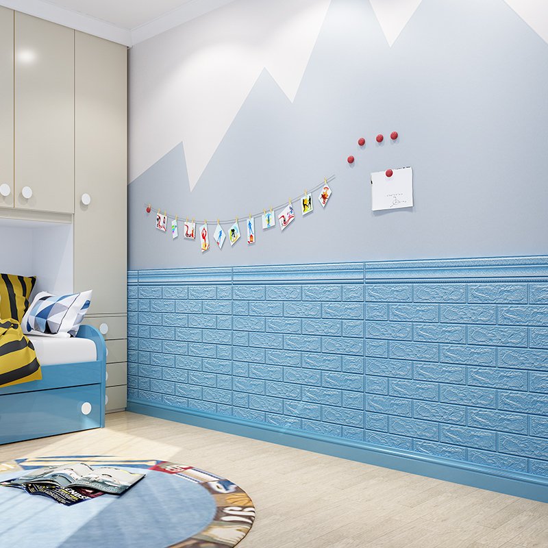 Peel and Stick Embossed Texture Wall Panels Waterproof Soft Anti-collision Wall Stickers for Home Decor