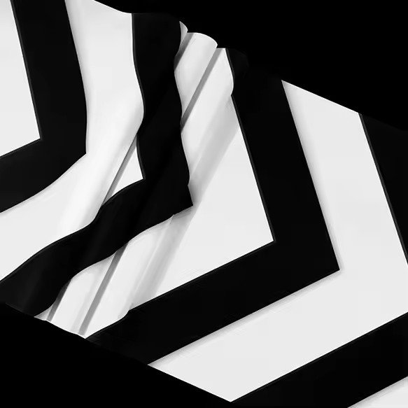 Simple and fashionable 3D geometric curve black and white striped wallpaper living room background wall personalized wallpaper