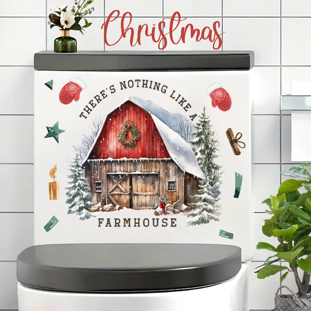 christmas toilet stickers supplies santa claus pvc Self-adhesive peel & stick waterproof bathroom wall stickers sales promotion