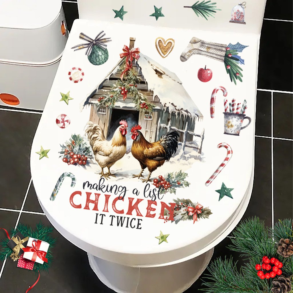 christmas toilet stickers supplies santa claus pvc Self-adhesive peel & stick waterproof bathroom wall stickers sales promotion