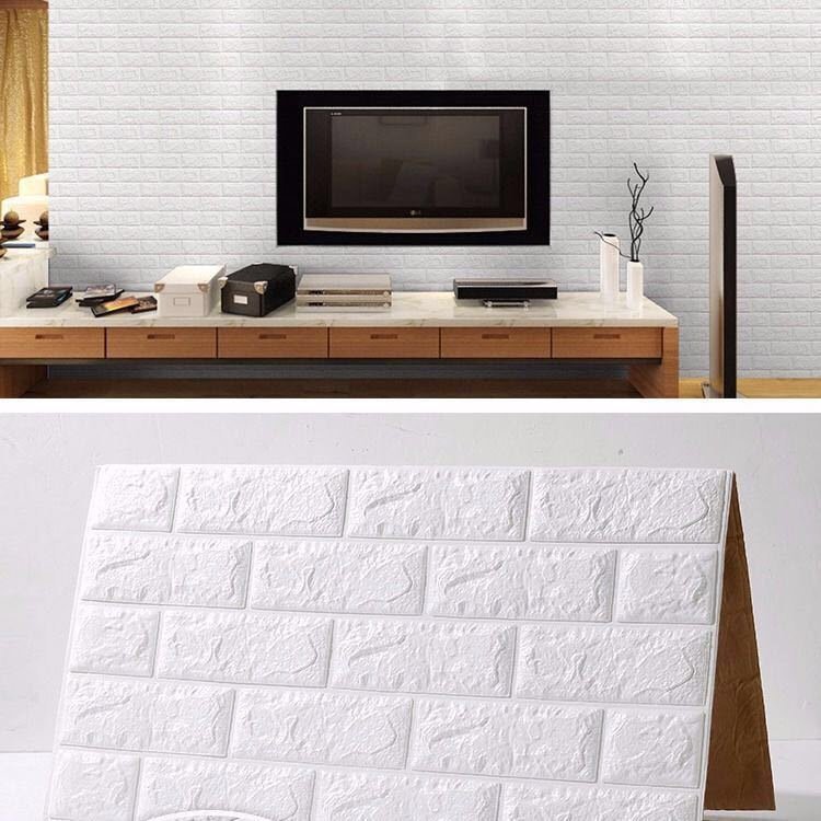 custom elegant brick blue sky and white clouds 3d wall mural design wallpaper/wall panel manufacture