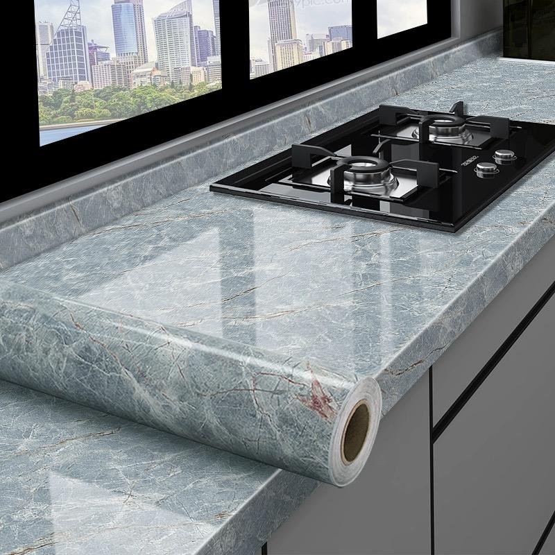 Removable Morden Design marble granite Pvc Self Adhesive Glossy Marble Decorative Wallpaper Roll For Bathroom Kitchen