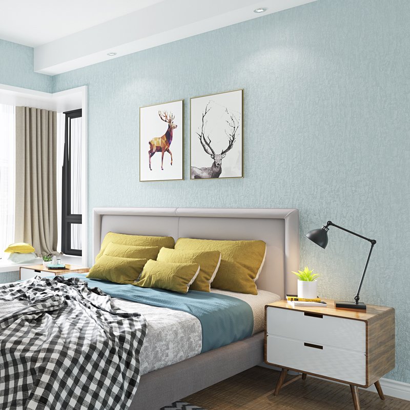 Thickened vertical PVC wallpaper living room bedroom interior decoration wall modern simple 330g light yellow wallpaper
