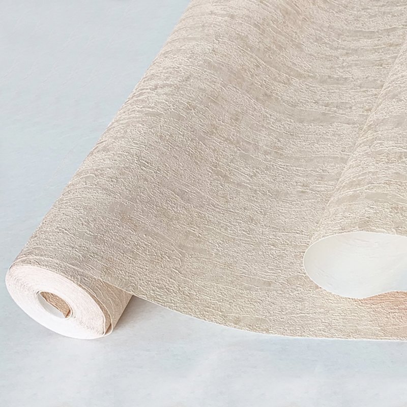Thickened vertical PVC wallpaper living room bedroom interior decoration wall modern simple 330g light yellow wallpaper