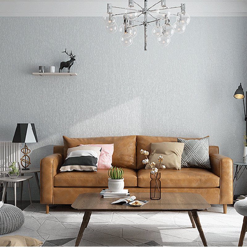 Thickened vertical PVC wallpaper living room bedroom interior decoration wall modern simple 330g light yellow wallpaper