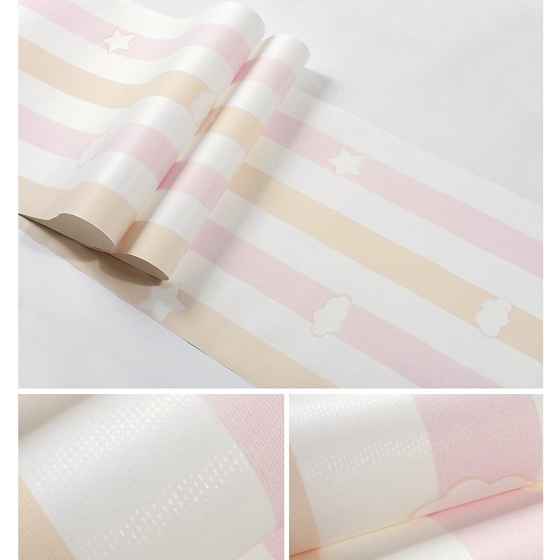 wallpapers for kids non-woven fabrics pink vertical stripes wall molding panels stickers home decor china factories buy 53cm*10m