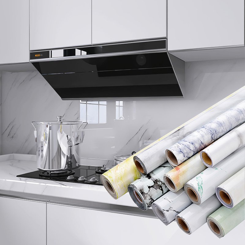 Granite Marble Look PVC Film For Furniture Facades Glossy Contact Paper Adhesive Peel And Stick Wallpapers