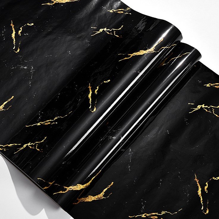 Granite Marble Look PVC Film For Furniture Facades Glossy Contact Paper Adhesive Peel And Stick Wallpapers