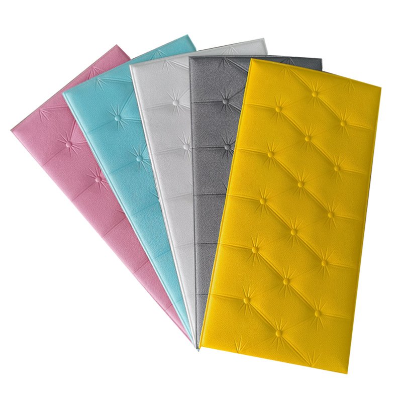 Self-adhesive 3D Wall Sticker XPE on The Bedside Anti-collision Soft Bag Wall Covering Waterproof Wall Panel Kids