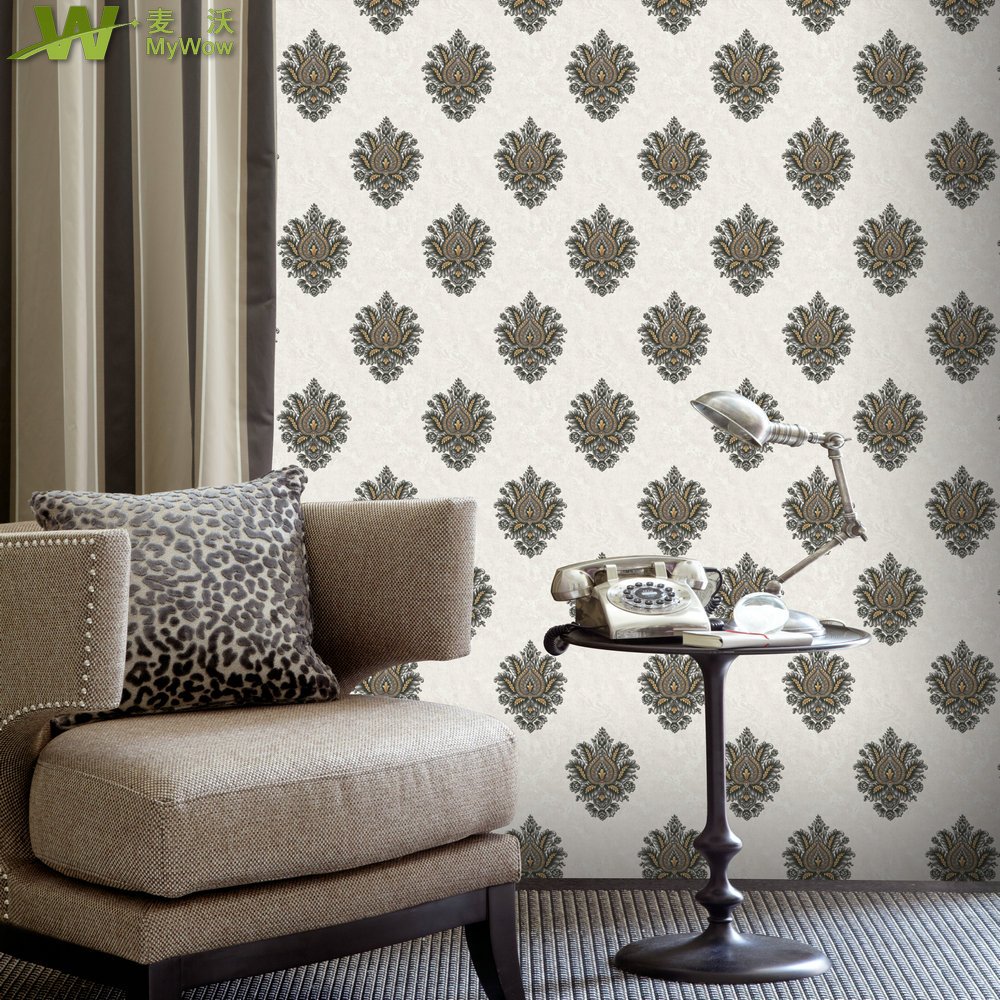 China Factory Wholesale Price Embossed Wallpaper Rolls Wall Paper in Guangzhou