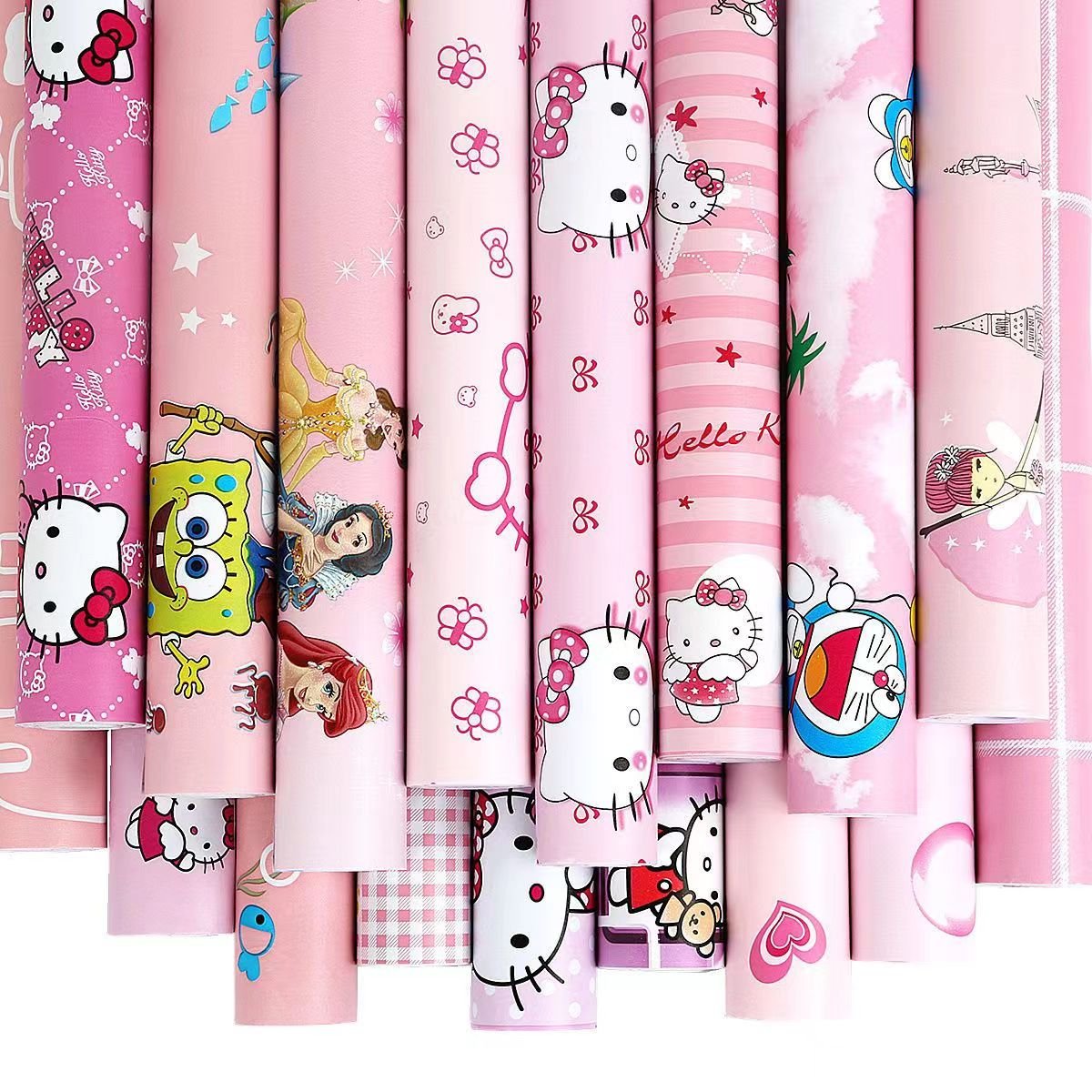 Pink Wallpaper Girl's room Decoration Patterns can be customized Pink Peel And Stick Wallpaper Rolls