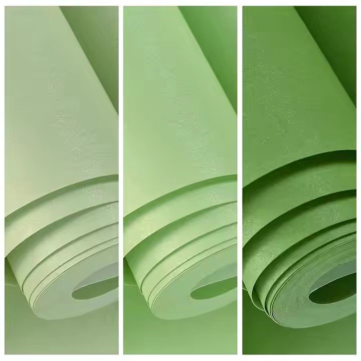 Green series simple plain color non-woven wallpaper silk green home decoration background wall wallpaper
