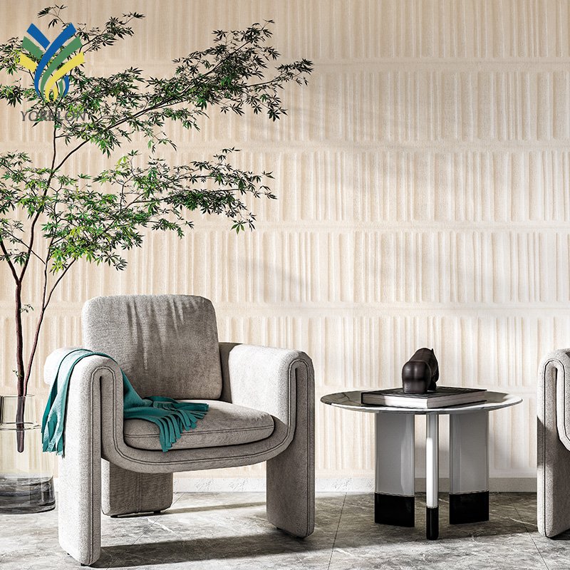 YKTB1012 Modern 3D 5D Linen Backdrop Thick Acoustic Soundproof Roll Wallpaper Wall Decoration