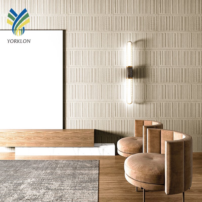YKTB1012 Modern 3D 5D Linen Backdrop Thick Acoustic Soundproof Roll Wallpaper Wall Decoration