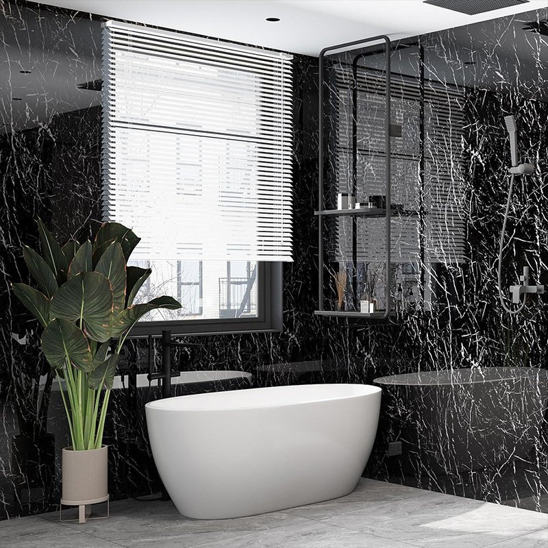 Removable Black morden design Waterproof Pvc Self Adhesive Marble Decorative Wallpaper Granite Vinyl Film Roll for bathroom