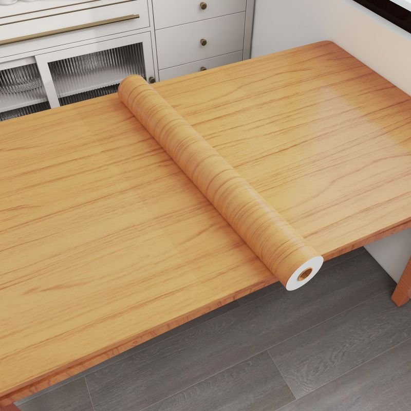 High Quality 6 Silk Wood Grain Wallpaper with Aluminum Foil Base Moistureproof Home Decoration Stickers for Bedroom Wall Panels